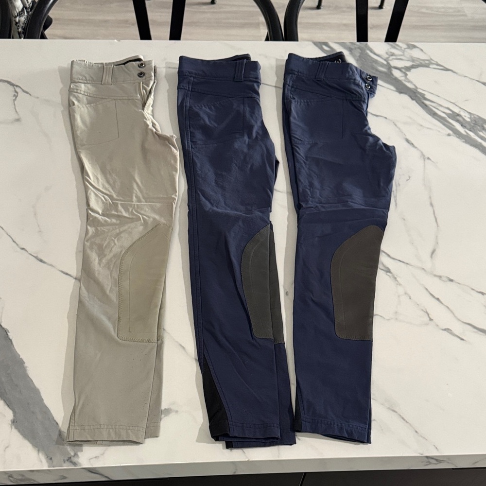 Kerrits Kids Riding Leggings in Navy and Tan